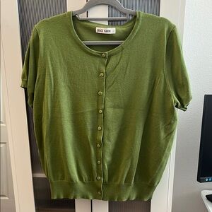 Grace Karin Green Button-Up Cardigan